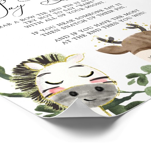 Het Baby shower van de levende Dieren zegt niet Ba Poster (Hoek)