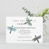 Het baby shower van de Libellen van de waterverf Kaart (Staand voorkant)