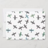 Het baby shower van de Libellen van de waterverf Kaart (Achterkant)