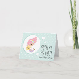 Het Baby shower van de meermin dankt u Lichte Huid Bedankkaart