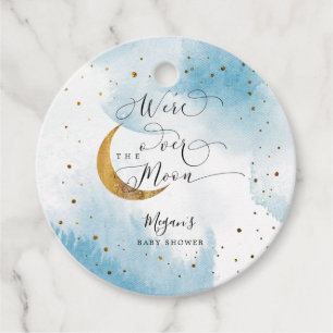 Het Baby shower van de Moon Blue Sky Bedankjes Labels