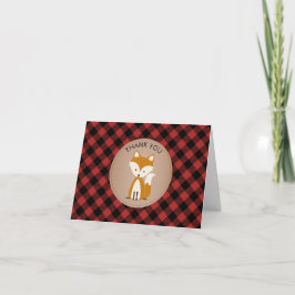Het Baby shower van de Plaid van de Vos van het Bedankkaart