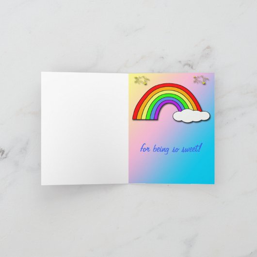 Het Baby shower van de regenboog dankt u kaardt Bedankkaart (Binnen)