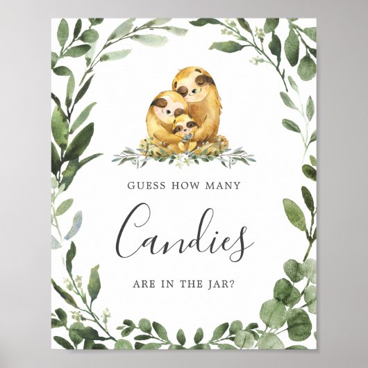 Het Baby shower van de Slotfamilie raadt hoeveel S Poster (Voorkant)