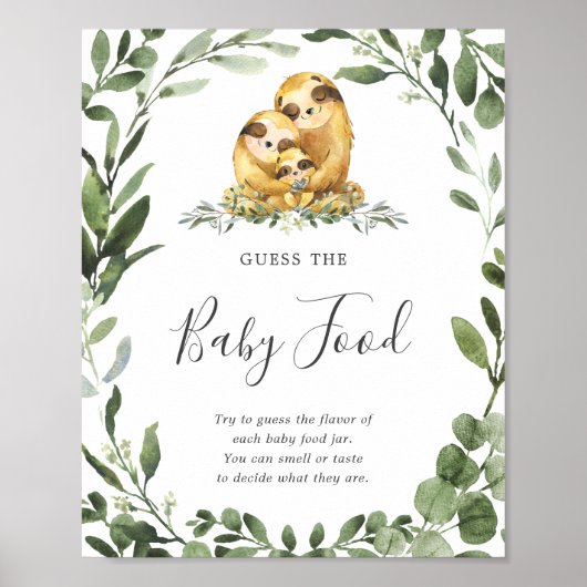 Het Baby shower van de Sloth Family raadt het Baby Poster (Voorkant)
