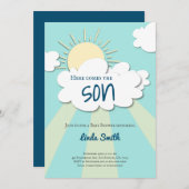 Het Baby shower van de Son Boy komt eraan Kaart (Voorkant / Achterkant)