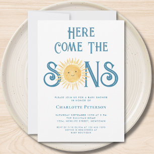 Het Baby shower van de Sons Twin Boy Kaart
