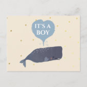 Het Baby shower van de walvis is een jongen Aankondigingskaart (Voorkant)