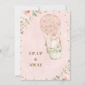 Het Baby shower van de Warm-luchtballon omhoog en Kaart (Achterkant)