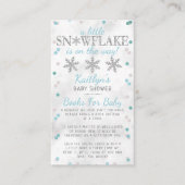 Het Baby shower van de winter met kleine sneeuwvlo Informatiekaartje (Voorkant)