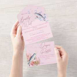 Het Baby shower van de zeepbellen in het zeegebied All In One Uitnodiging