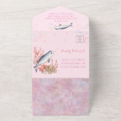 Het Baby shower van de zeepbellen in het zeegebied All In One Uitnodiging (Buitenkant)