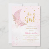 Het Baby shower van een Girl Boho Blush Pink Water Kaart (Voorkant)