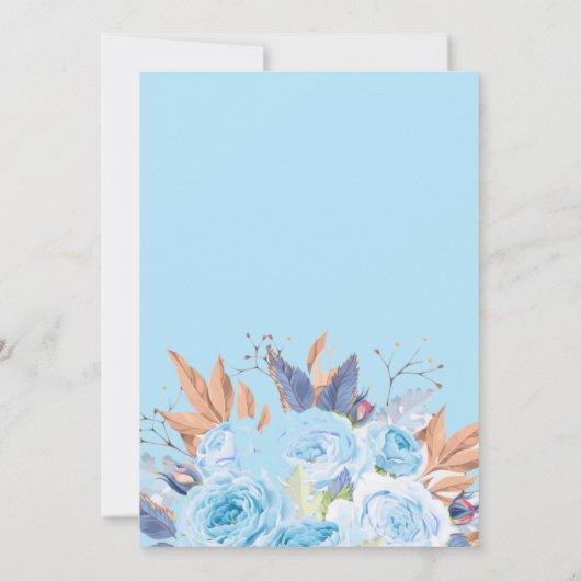 Het Baby shower van een jongen Blue Botanical Flor Kaart (Achterkant)