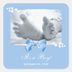 Het Baby shower van een jongen Elegant Birth konin Vierkante Sticker