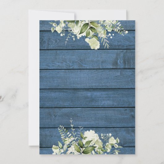 Het Baby shower van een jongen Greenery Blue Rusti Kaart (Achterkant)