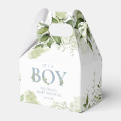 Het Baby shower van een jongen Greenery Dusty Blue Bedankdoosjes (Voorkant Zijde)