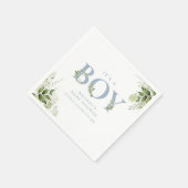 Het Baby shower van een jongen Greenery Dusty Blue Servet (Hoek)