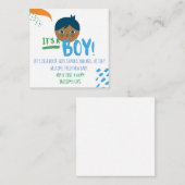 Het baby shower van een jongen onthult informatiekaartje (Voorkant / Achterkant)