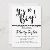 Het Baby shower van een jongen Typografie Black Wh Kaart (Voorkant)