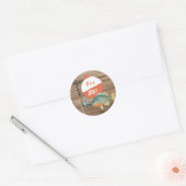 Het Baby shower van een jongen Vist Ronde Sticker (Envelop)