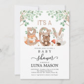 Het Baby shower van een jongen Woodland Kaart (Voorkant)