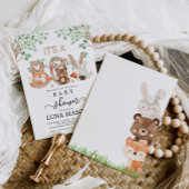 Het Baby shower van een jongen Woodland Kaart