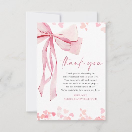 Het Baby shower van een kleine lieverd Valentijns Bedankkaart (Voorkant)