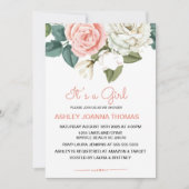 Het Baby shower van een meisje met elegante koraal Kaart (Voorkant)