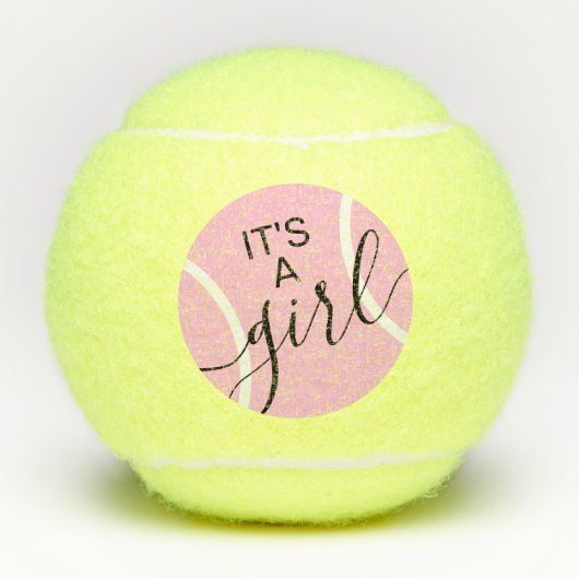 Het Baby shower van een meisje Roze maakt de balan Tennisballen (Voorkant)