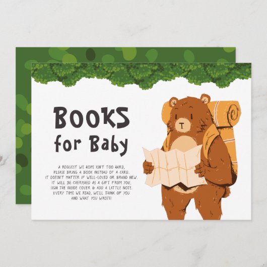 Het Baby shower van het Adventure van het Beer van Kaart (Voorkant / Achterkant)