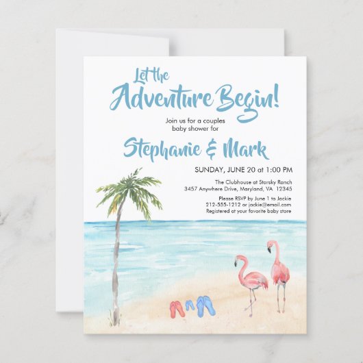 Het Baby shower van het Adventure van het Surf van (Voorkant)