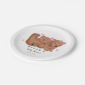 Het Baby shower van het Beer Theme Twins Girls  Papieren Bordje (Gekanteld)