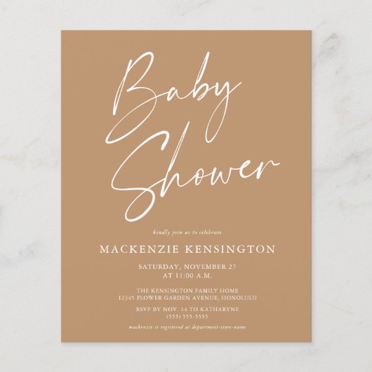 Het Baby shower van het de minimalistische Manuscr (Voorkant)