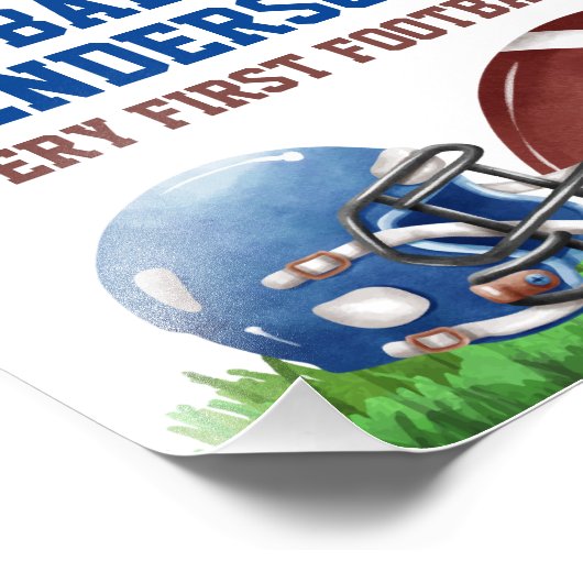 Het Baby shower van het football gelieve het Footb Foto Afdruk (Hoek)