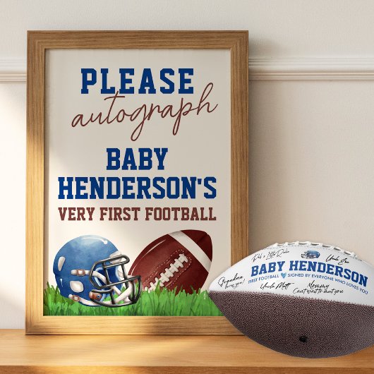 Het Baby shower van het football gelieve het Footb Foto Afdruk
