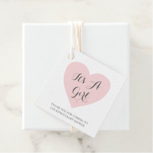 Het Baby shower van het Girl Cute Pastel Pink Hear Bedankjes Labels