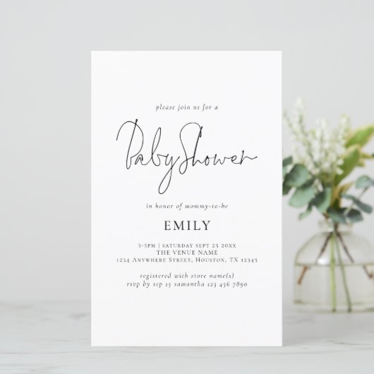 Het Baby shower van het Manuscript van de begrotin (Staand voorkant)