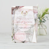 Het Baby shower van het moderne geometrische roze  Kaart (Staand voorkant)