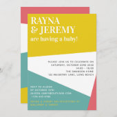 Het Baby shower van het moderne kleurrijke geometr Kaart (Voorkant / Achterkant)