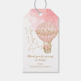 Het Baby shower van het Roos Hot Air-ballonmeisje Cadeaulabel