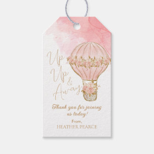 Het Baby shower van het Roos Hot Air-ballonmeisje Cadeaulabel