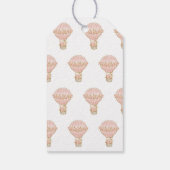 Het Baby shower van het Roos Hot Air-ballonmeisje Cadeaulabel (Achterkant)