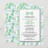 HET Baby shower VAN HET STROPDAS VAN DE BOE nodigt Kaart (Voorkant / Achterkant)