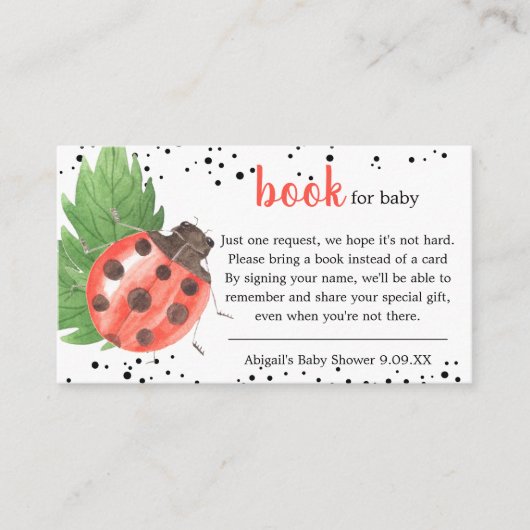 Het Baby shower van het Verzoek van het Boek van h Informatiekaartje (Voorkant)