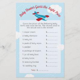 Het Baby shower van het vliegtuig raadt de juiste 