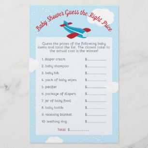 Het Baby shower van het vliegtuig raadt de juiste