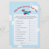 Het Baby shower van het vliegtuig raadt de juiste  (Voorkant / Achterkant)