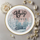 Het Baby shower van het Winter Wonderland in Water Papieren Bordje