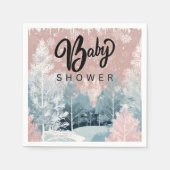 Het Baby shower van het Winter Wonderland in Water Servet (Voorkant)